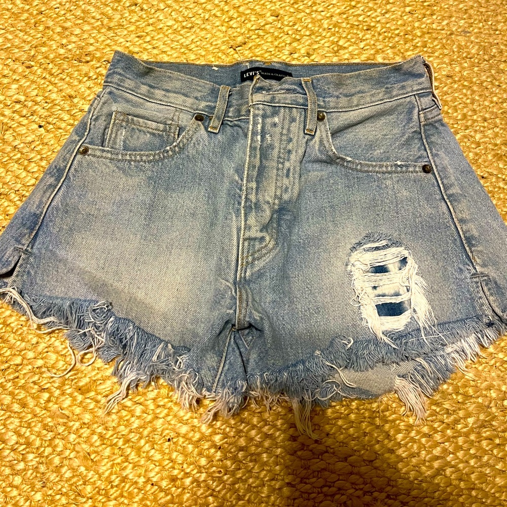 Levi shorts. Tie dye Jean patchwork.
